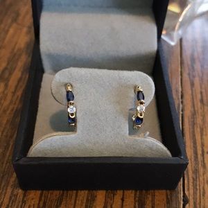 10k yellow gold sapphire earrings